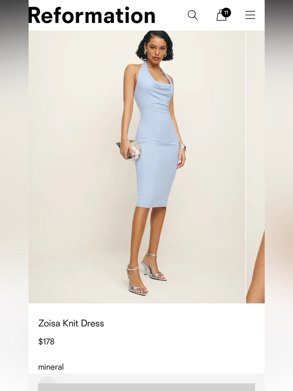 Reformation Zoisa Knit Halter Dress